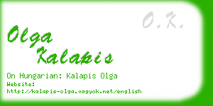 olga kalapis business card